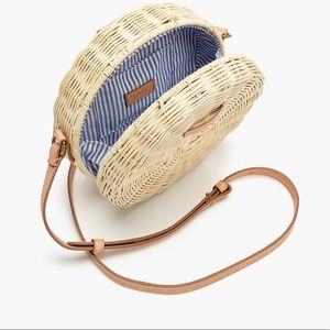 NWT J. Crew Circle Straw Cross Body Bag